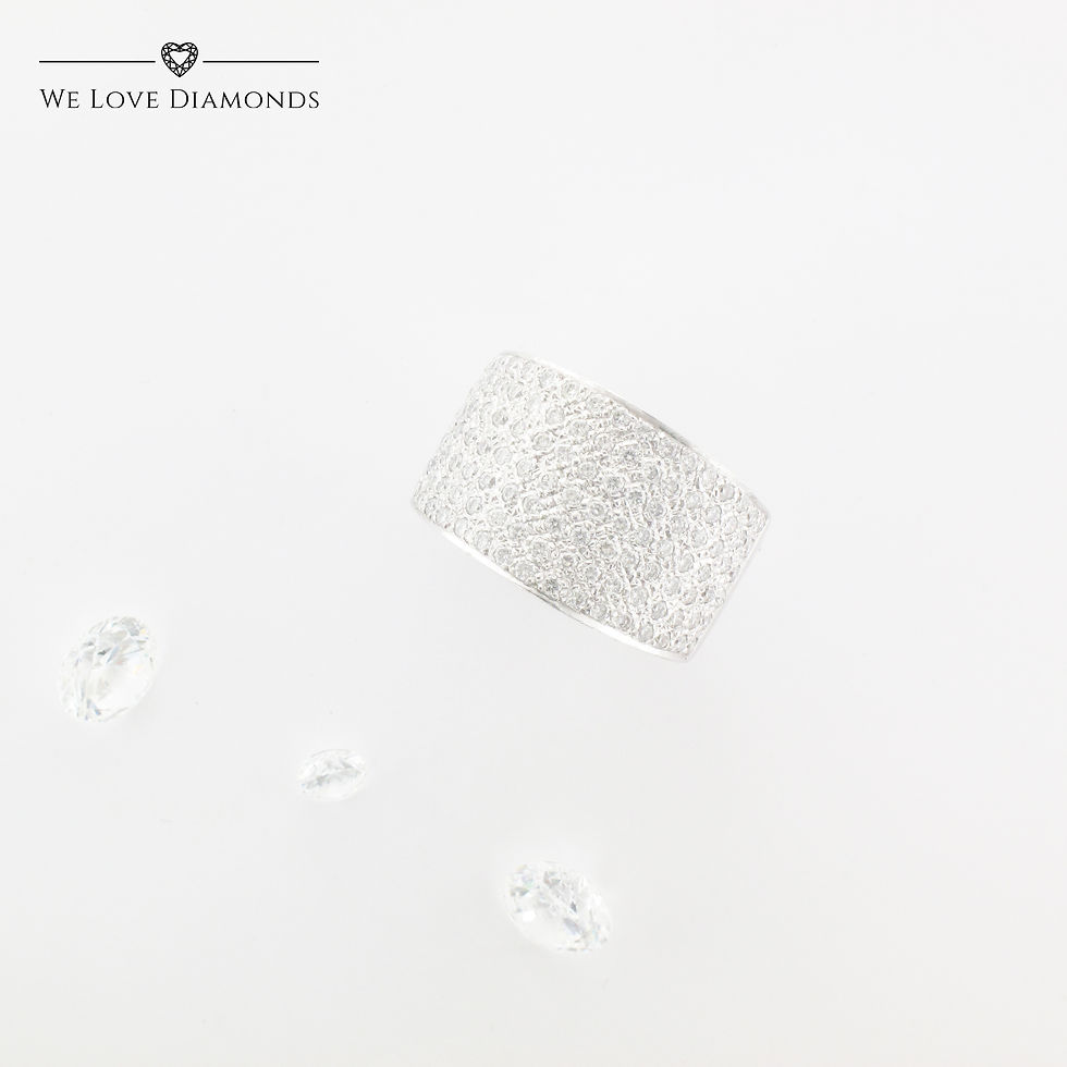 Thumbnail: We Love Diamonds 3.06 Carat Pavé Set Unisex Natural Diamond Ring On 18 Carat White Gold 013