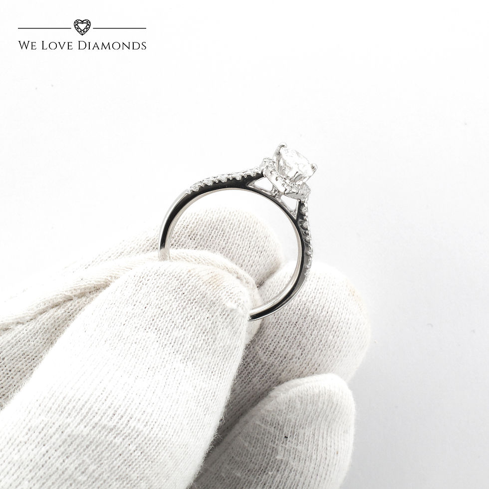 Thumbnail: We Love Diamonds 1.24 Ct HVS1 Halo Setting Pear Cut Diamond Ring On Platinum 005