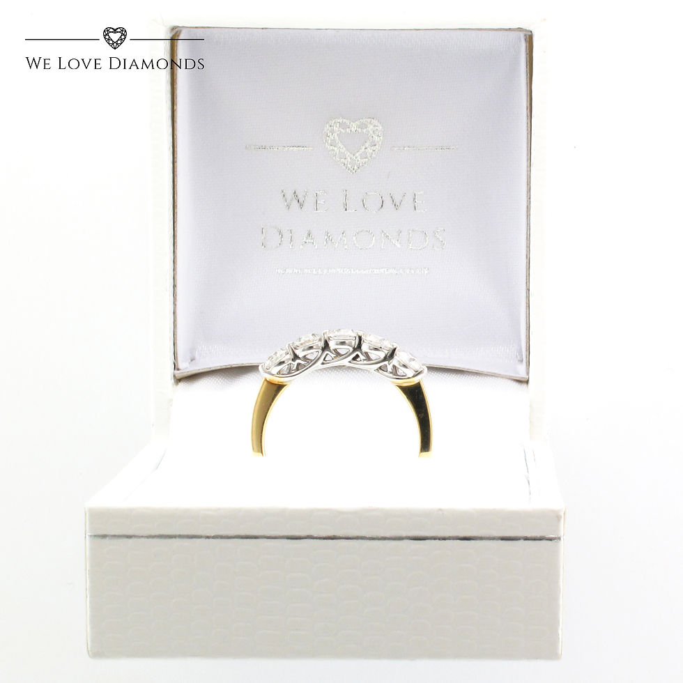Thumbnail: We Love Diamonds 1.0 Carat 5 Stone Round Cut Diamond Eternity Ring On 18 Carat Yellow Gold 013