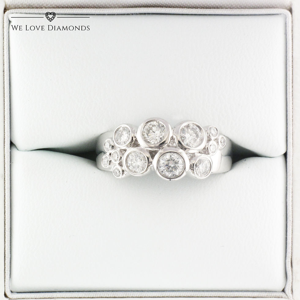 Thumbnail: We Love Diamonds 1.00 Ct GVS1 Diamond Bubble Cluster Ring On Solid Platinum 013