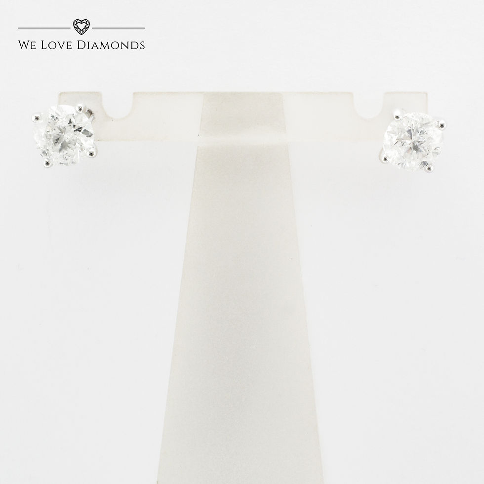 Thumbnail: We Love Diamonds 2.13 Carat Claw Set Natural Diamond Stud Earrings On 18 Carat White Gold 007