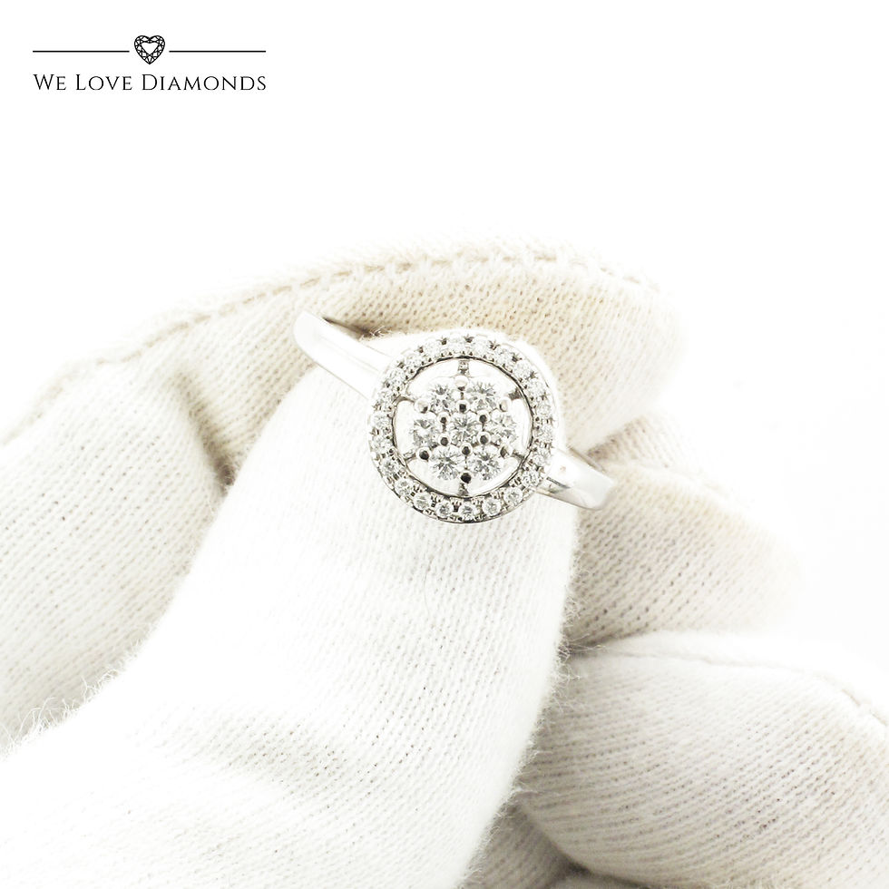 Thumbnail: We Love Diamonds 0.75 Ct GVS1 Round Cut Halo Diamond Ring On 18 Ct White Gold 012