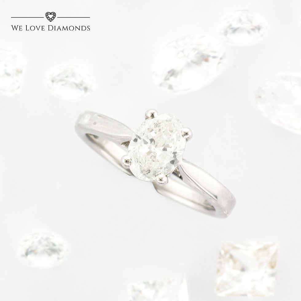 Thumbnail: We Love Diamonds 1.0 Carat Oval Cut Diamond Engagement Ring On 18 Carat White Gold 013