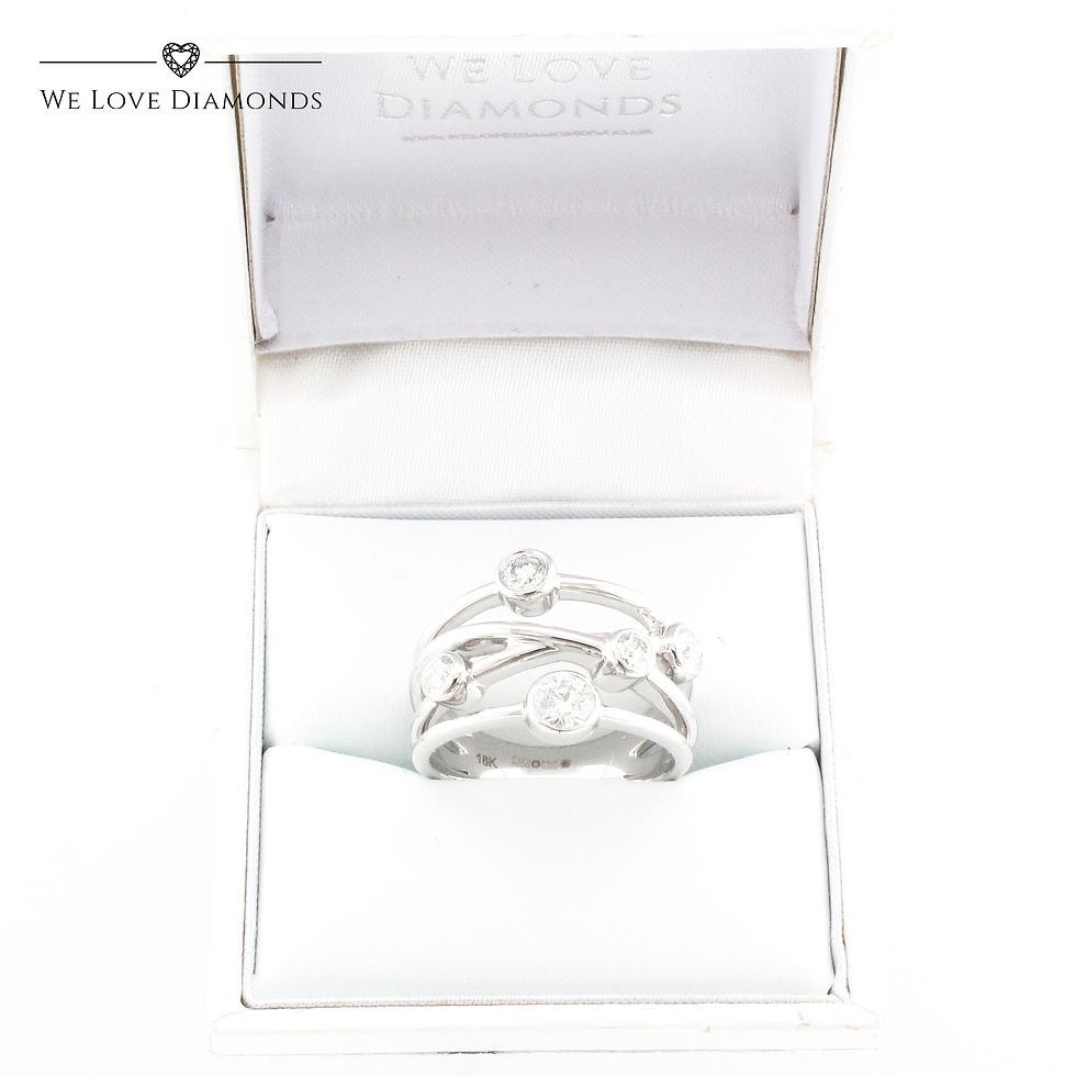 Thumbnail: We Love Diamonds 2.0 Ct Round Cut Diamond Crossover Ring On 18 Ct White Gold 012