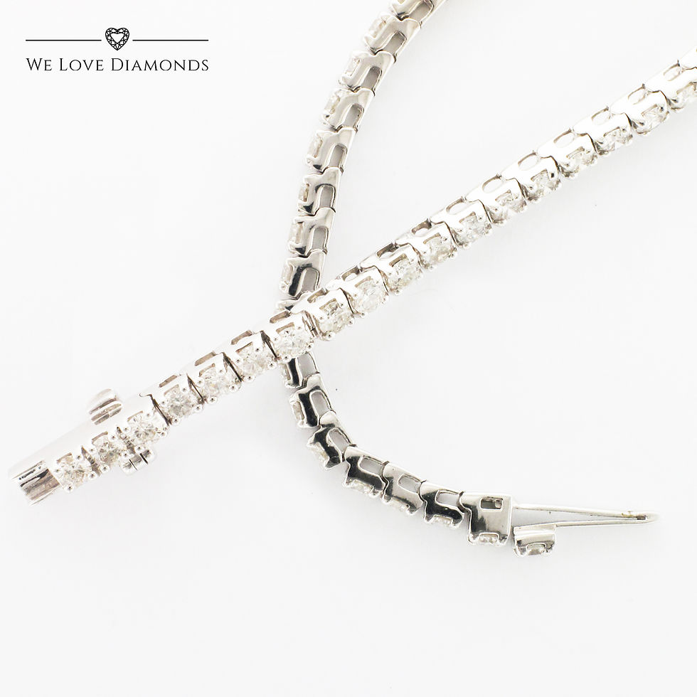 Thumbnail: We Love Diamonds 5.0 Carat Round Brilliant Cut Diamond Tennis Bracelet On 18 Carat White Gold 007