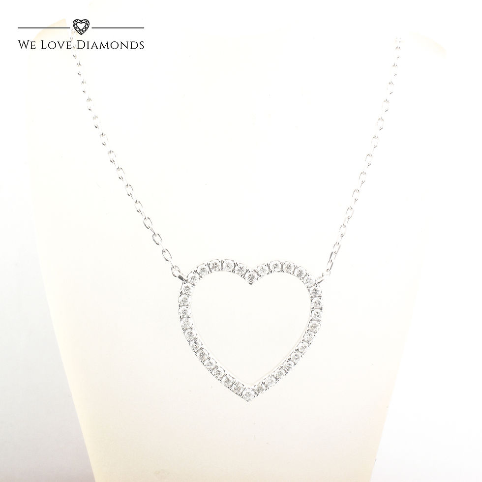Thumbnail: We Love Diamonds 0.51 Carat GVS1 Round Cut Diamond Heart Pendant On 9 Carat White Gold 006