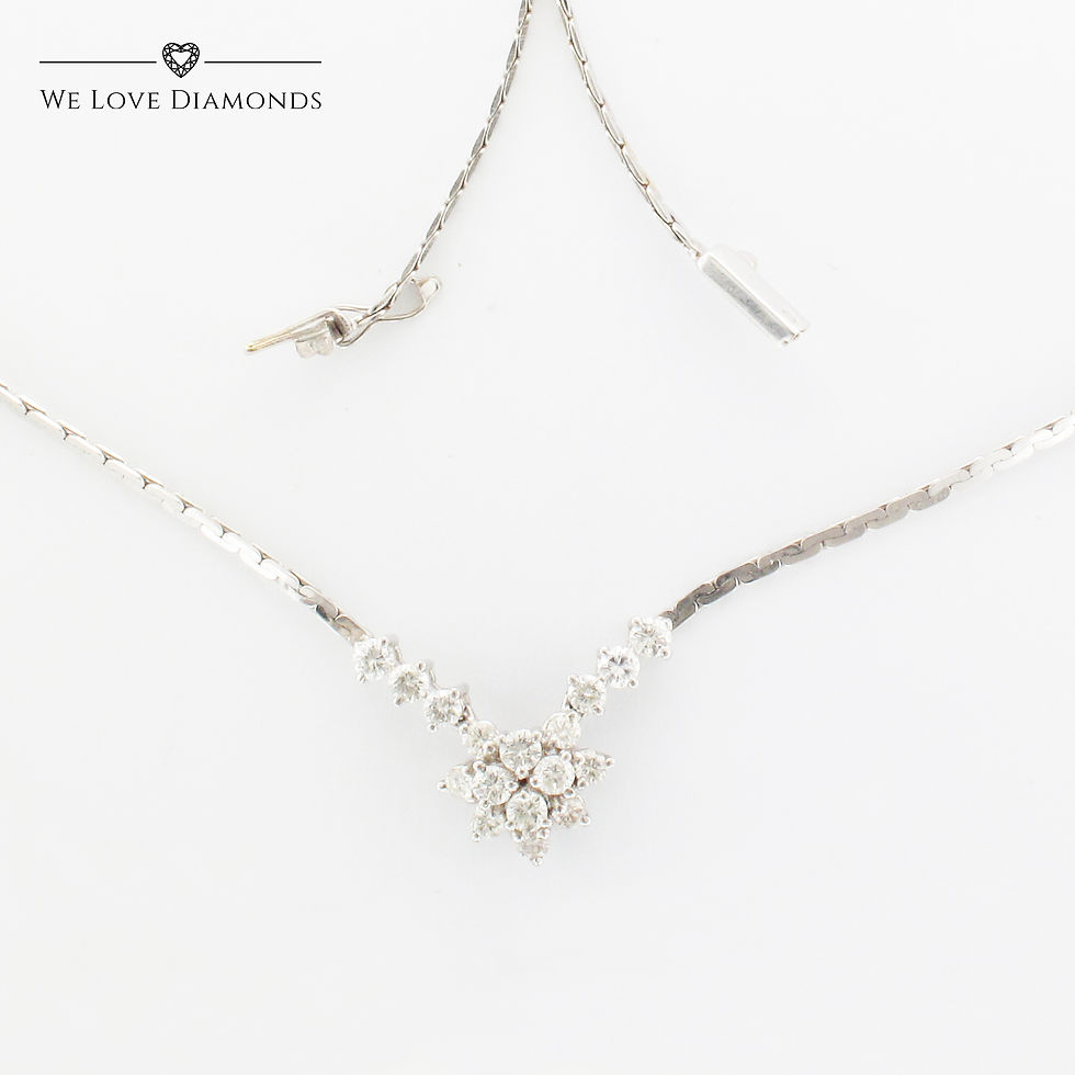 Thumbnail: We Love Diamonds 1.15 Carat Round Cut Diamond Collarette Necklace On 18 Carat White Gold 004