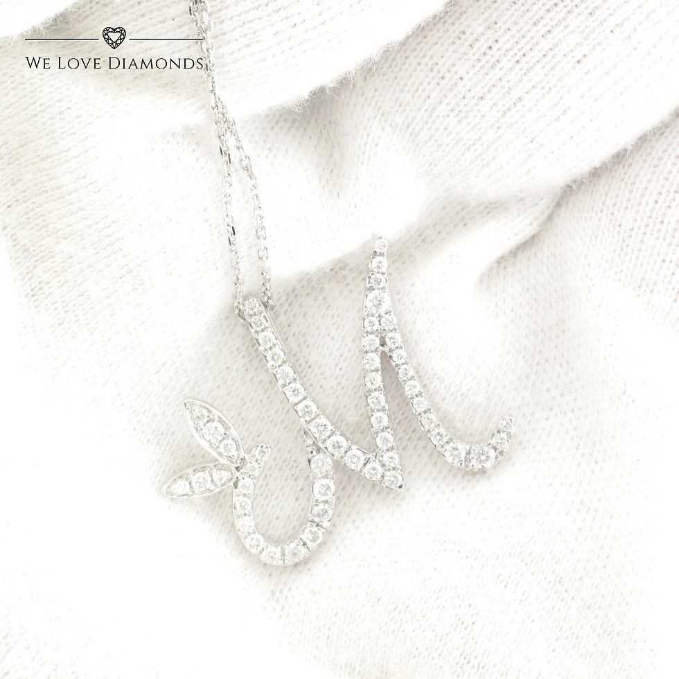 Thumbnail: We Love Diamonds 0.35 Carat Luxury Diamond Initial Pendant & Chain On 9 Carat White or Yellow Gold 006