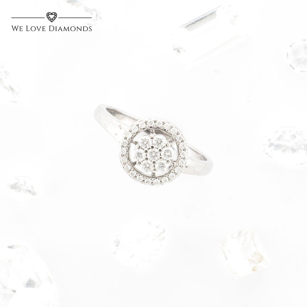 Thumbnail: We Love Diamonds 0.75 Ct GVS1 Round Cut Halo Diamond Ring On 18 Ct White Gold 013