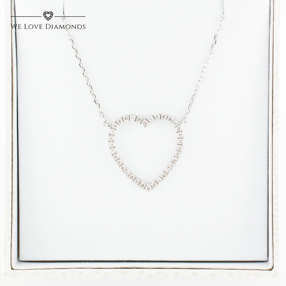 Thumbnail: We Love Diamonds 0.51 Carat GVS1 Round Cut Diamond Heart Pendant On 9 Carat White Gold 008