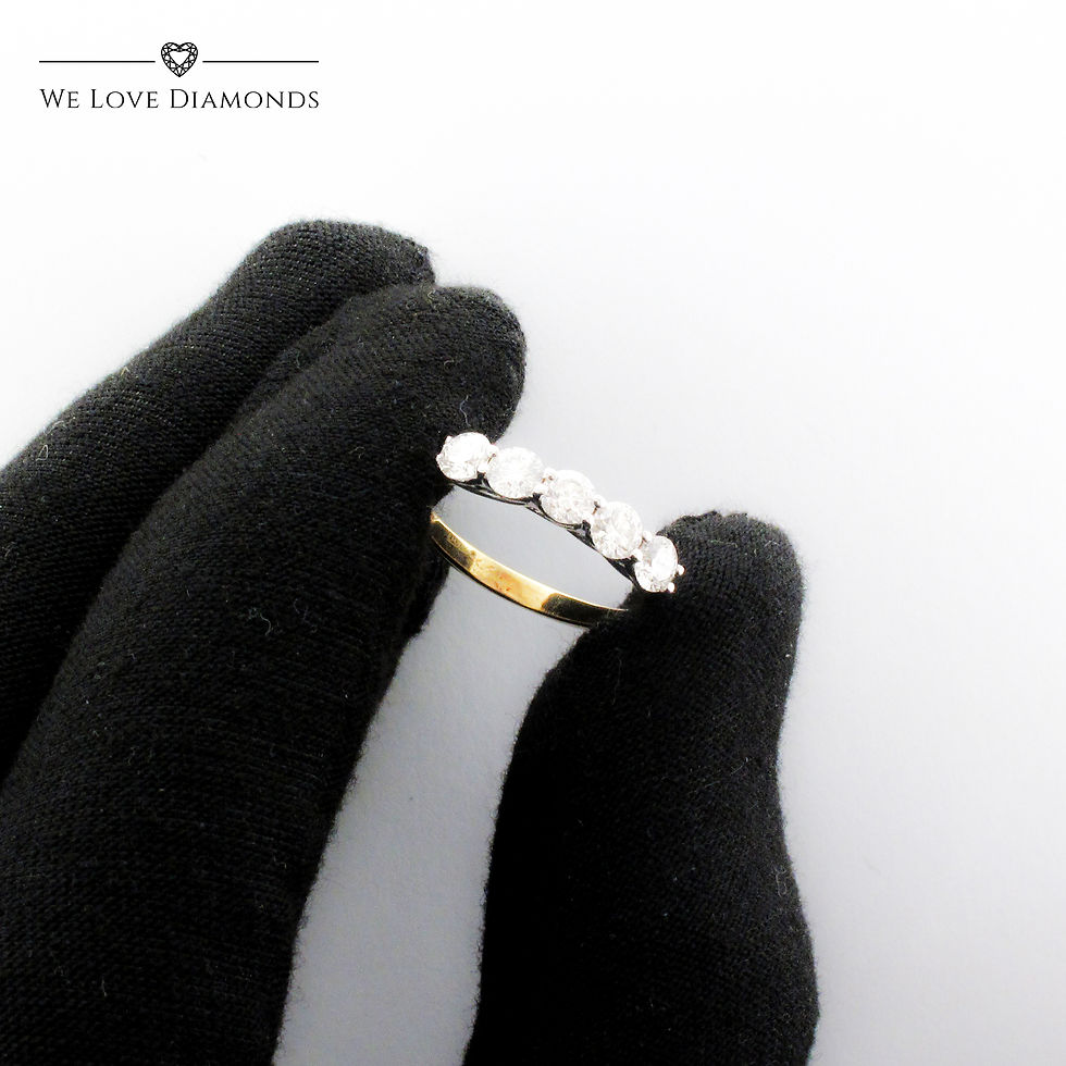 Thumbnail: We Love Diamonds 1.0 Carat 5 Stone Round Cut Diamond Eternity Ring On 18 Carat Yellow Gold 004