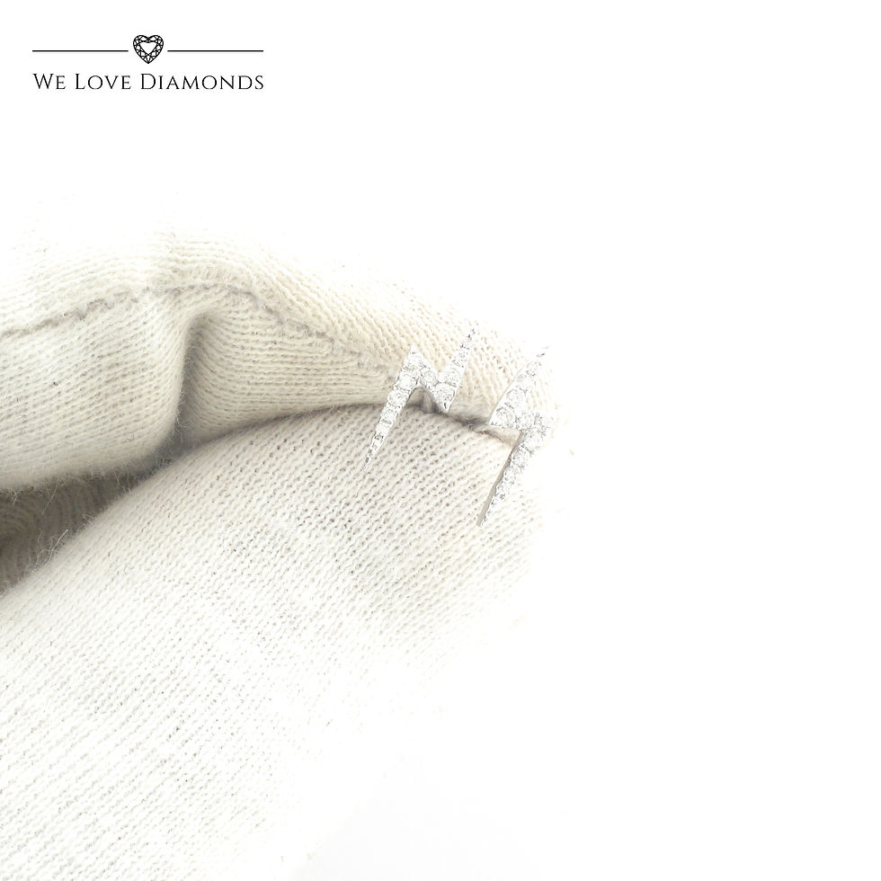 Thumbnail: We Love Diamonds 0.10 Carat Diamond Lightning Bolt Stud Earrings On 9 Carat White Gold 005