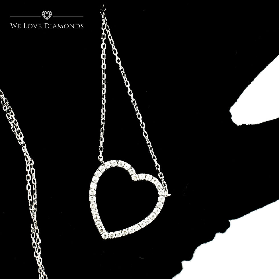 Thumbnail: We Love Diamonds 0.51 Carat GVS1 Round Cut Diamond Heart Pendant On 9 Carat White Gold 007