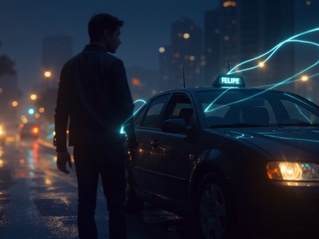 Um taxi na noite de São Paulo