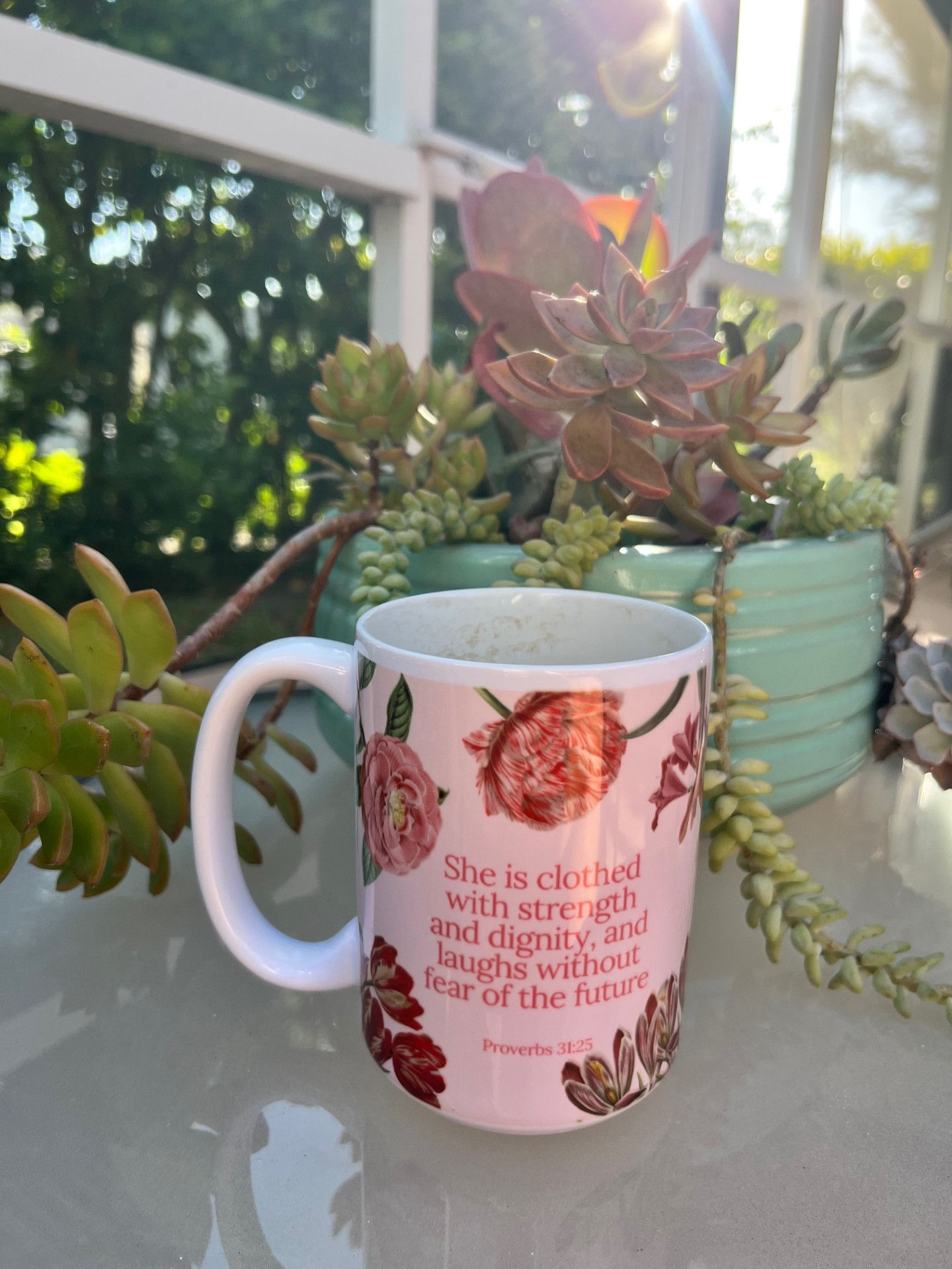She is Clothed with Strength Mug