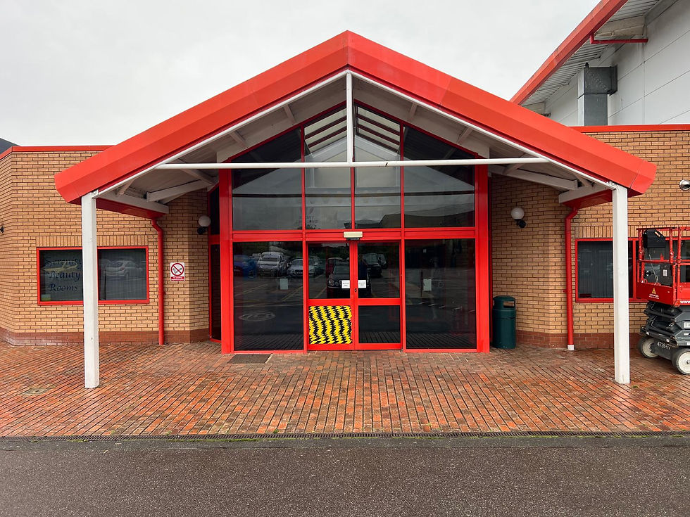A broad front entrance.