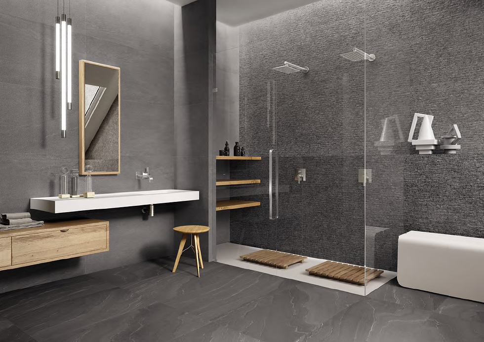 Thumbnail: Grain Stone Rullata Dark 24''x48''