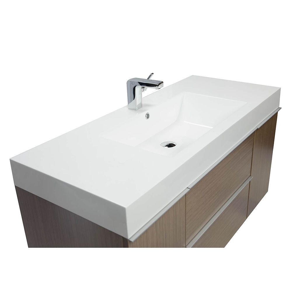 Thumbnail: 47.25" Wall Mount Contemporary Bathroom Vanity Light Oak RS-R1200-LOK