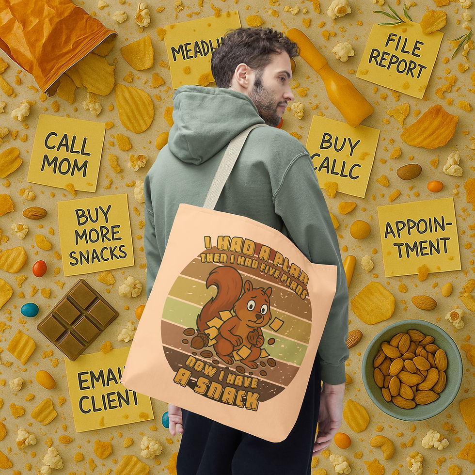 Thumbnail: I Had Plans, Now I Have a Snack Large Tote Bag