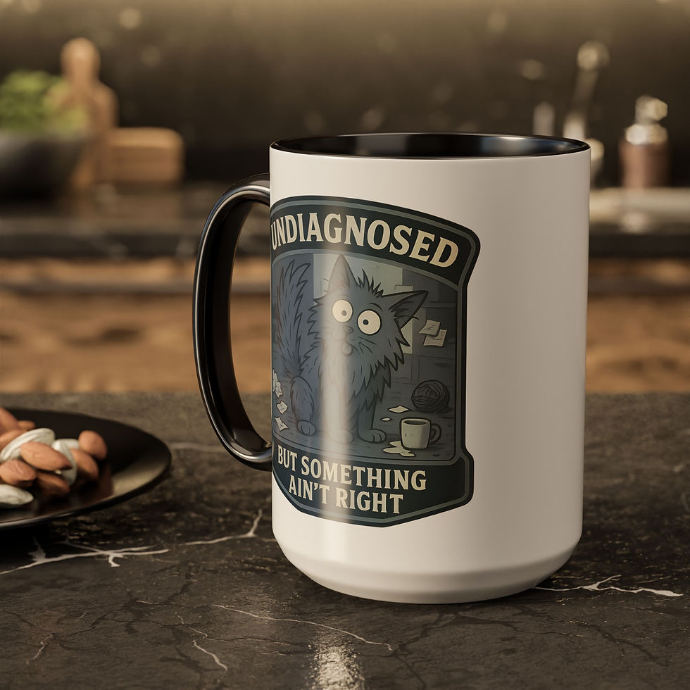 Thumbnail: Undiagnosed But Something Ain't Right Scruffy Cat Mug