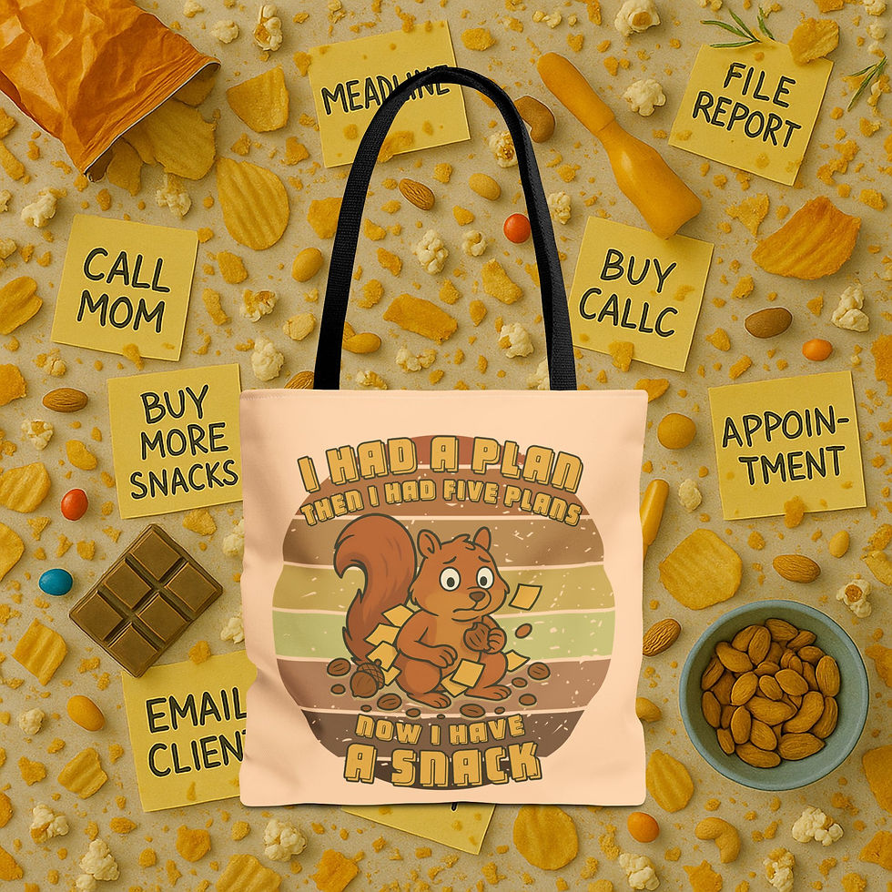 Thumbnail: I Had Plans, Now I Have a Snack Large Tote Bag