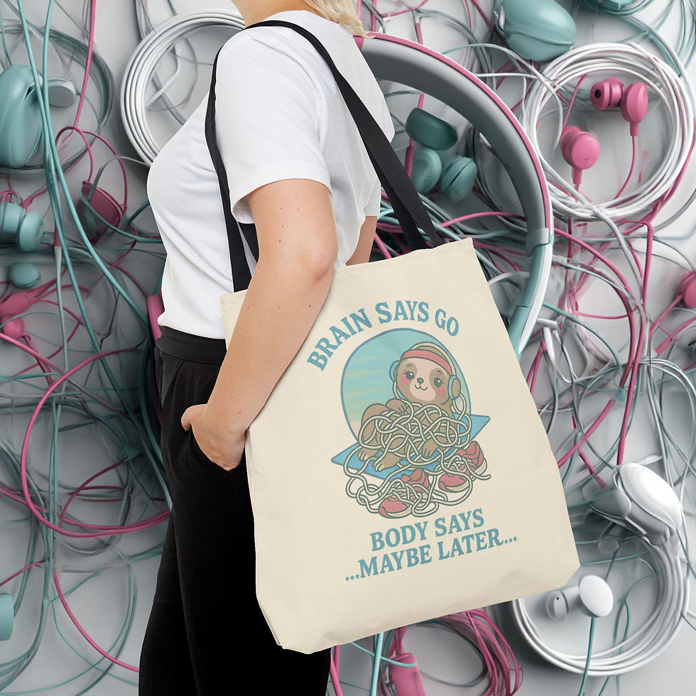 Thumbnail: Maybe Later Tangled Yoga Sloth Large Tote Bag