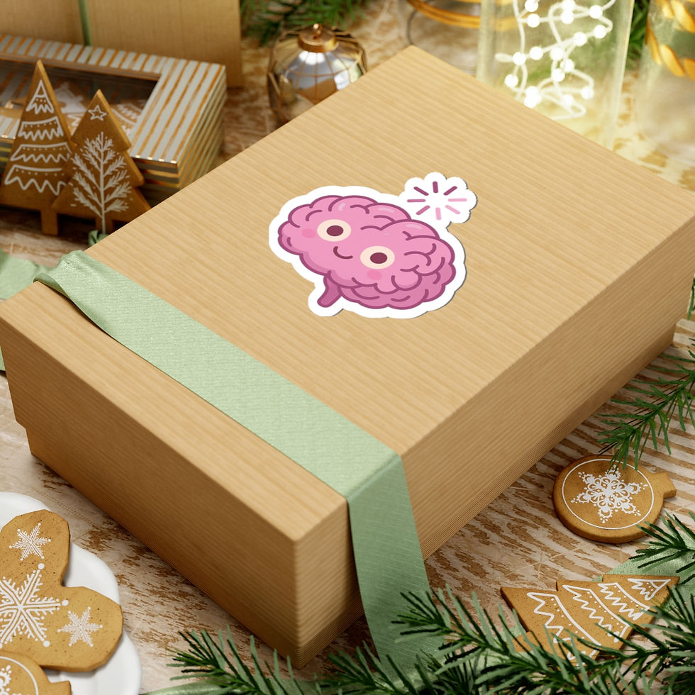 Thumbnail: Smiling Buffering Brain Sticker - Pink
