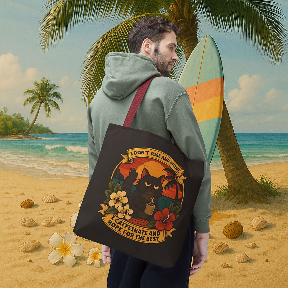 Thumbnail: I Don't Rise and Shine Large Tote Bag