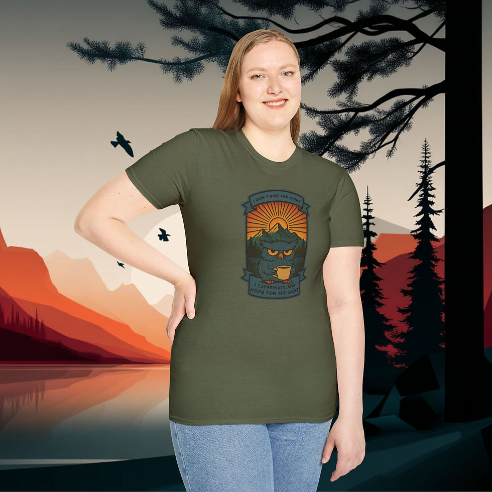 Thumbnail: I Don't Rise and Shine Grumpy Owl Shirt - Narrow Logo