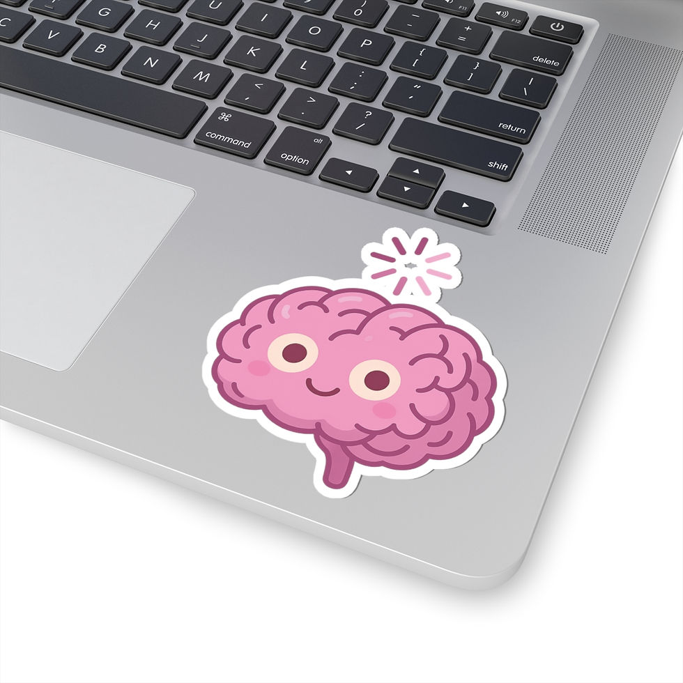Thumbnail: Smiling Buffering Brain Sticker - Pink
