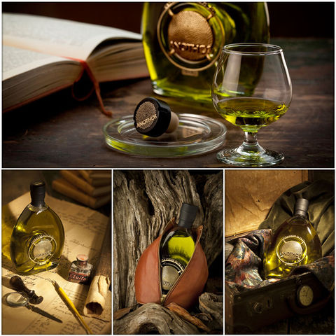Luxury packaging design for Anothos Elite Premium EVOO, highlighting handcrafted quality and exclusive presentation
