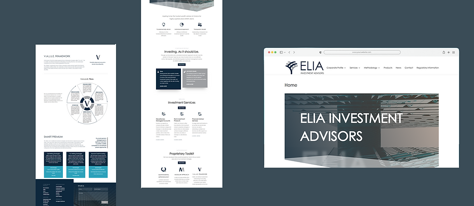 Website design for Elia Investment Advisors finance company