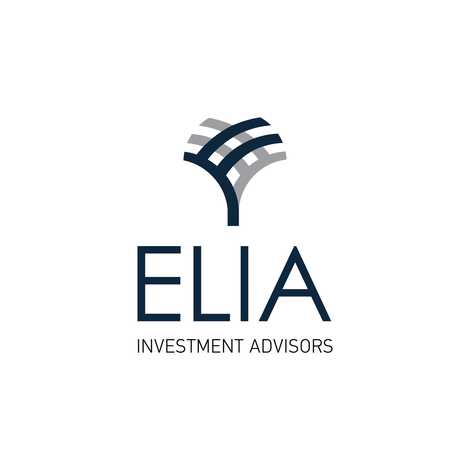 Brand identity and logo design for Elia Investment Advisors featuring abstract geometric olive tree symbol
