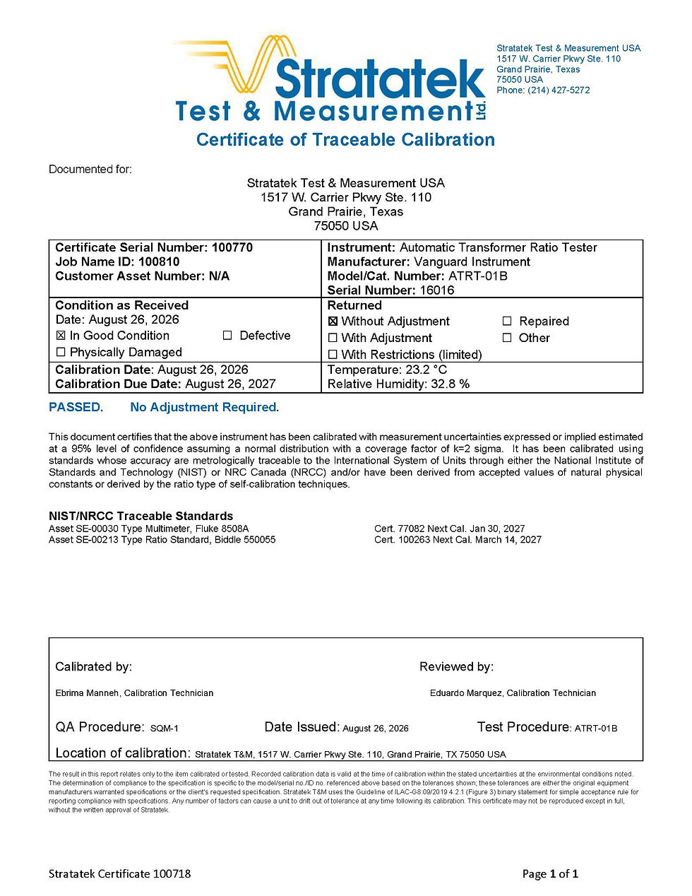 Thumbnail: Vanguard ATRT-01B Automatic Transformer Ratio Tester NIST Calibrated