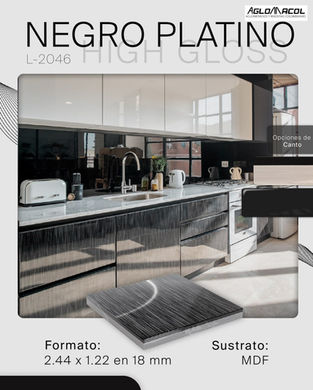 MELAMINA ALTO BRILLO NEGRO PLATINO
✅ Clasificación CARB P2, cumpliendo con estándares de emisión de formaldehído
✅ MDF Estándar (No RH), ideal para aplicaciones en interiores secos
✅ Formato: 2440 x 1220 x 18 mm
✅ Densidad: 730-740 Kg/m³