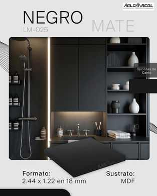 MELAMINA NEGRO MATE
✅ Clasificación CARB P2, cumpliendo con estándares de emisión de formaldehído
✅ MDF Estándar (No RH), ideal para aplicaciones en interiores secos
✅ Formato: 2440 x 1220 x 18 mm
✅ Densidad: 730-740 Kg/m³