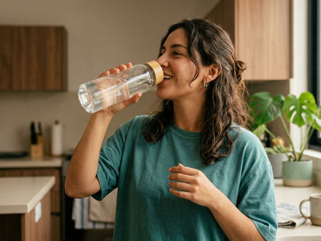 Chica tomando agua