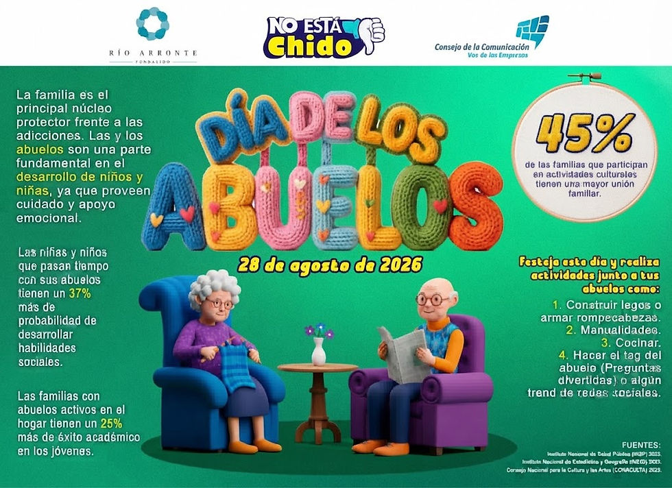 En México, el Día del Abuelo se celebra cada 28 de agosto.
