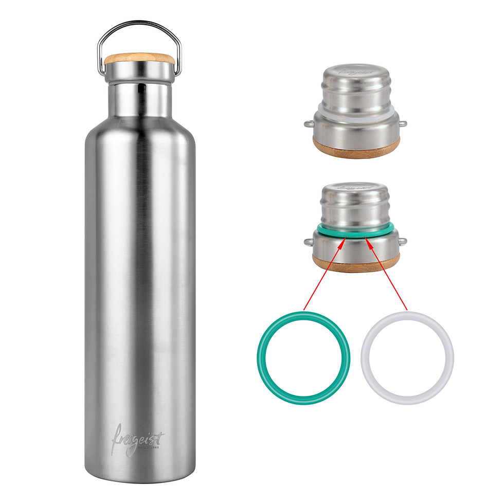 Thermosflasche Edelstahl mit Deckel und Dichtungen