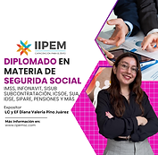 IIPEM SC, Diplomado en Materia de Seguridad Social, IMSS, INFONAVIT, SISUB, Subcontratación, ICSOE, SUA, IDSE, SIPARE, Pensiones y más. LC y EF Diana V. Pino Juárez, puntos para la NDPC CCPM Área Fiscal e IMSS