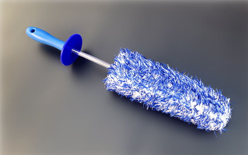 Thumbnail: Microfiber Wheel Cleaning Brush with Removable Head – Durable Rim, Spoke & Cal