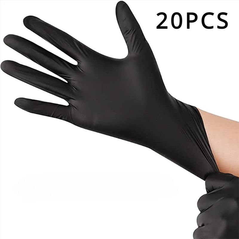 Thumbnail: 100/50/20PCS Black Nitrile Gloves – Thick, Disposable & Waterproof