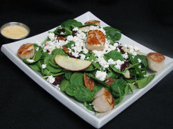 Cranberry apple salad with side scallops