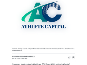 Accelerate Holdings Expands Collegiate Revenue Generation Business with Athlete Capital Sports