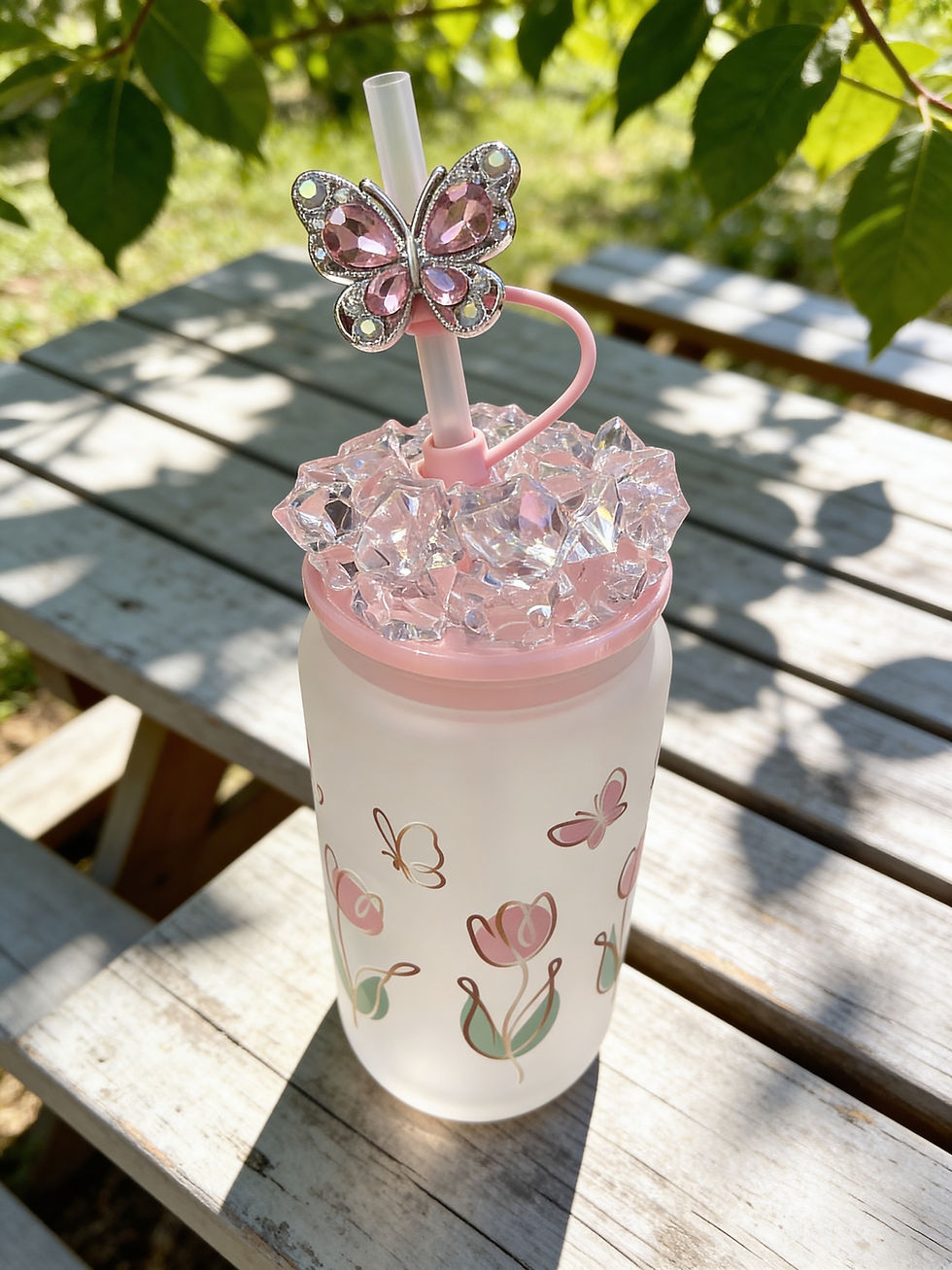 Thumbnail: Spring Glass Tumbler w/Strawtopper