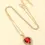 Thumbnail: Rhinestone Heart Pendant Necklace