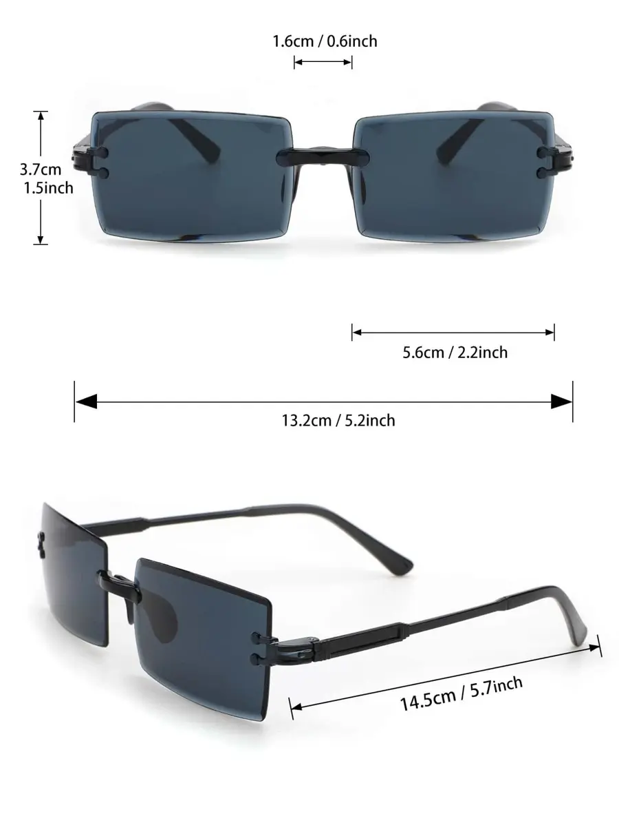 Thumbnail: Square Lens Rimless Sunglasses
