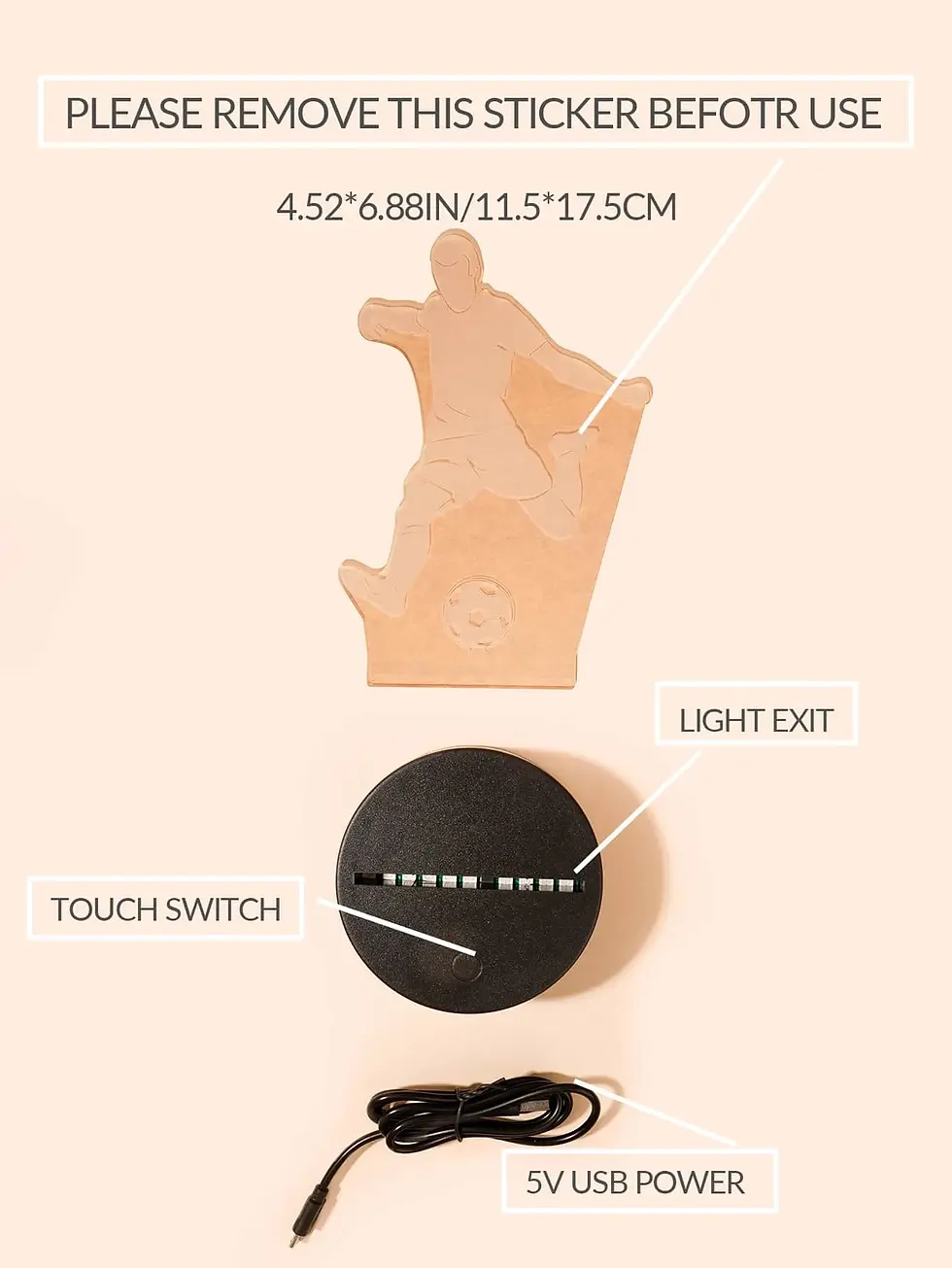 Thumbnail: Soccer Print LED Decoration Light