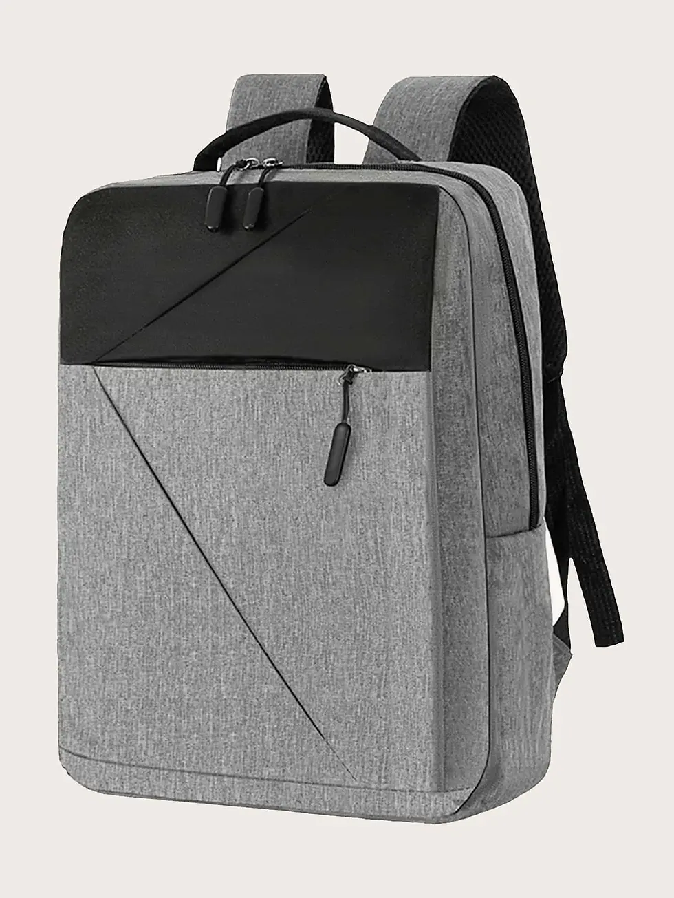 Thumbnail: 3pcs Grey/Black Charging Port Design Backpack