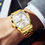 Thumbnail: Stainless Steel Waterproof Square Business  Analog Quartz Date Luxury Watch